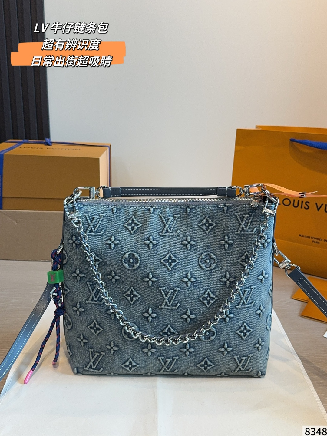 LV Luxury Monogram Handbag Monogram Canvas Denim Fabric